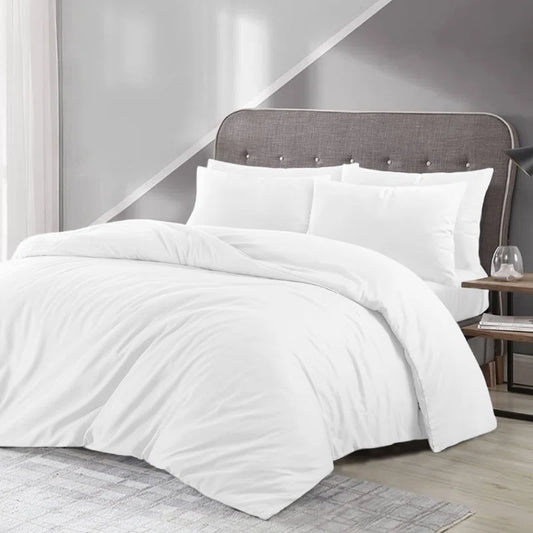 Lameya Luxury Microfibre 200 TC Duvet Cover Plain Bedding Sets with Pillow Cases