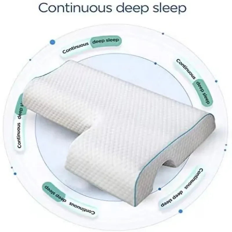 2024 Couples Arched Pillow with Arm Rest Memory Foam anti Hand Pressure Neck Pain Relief Sleeping Cuddle Cervical Latex Cushion