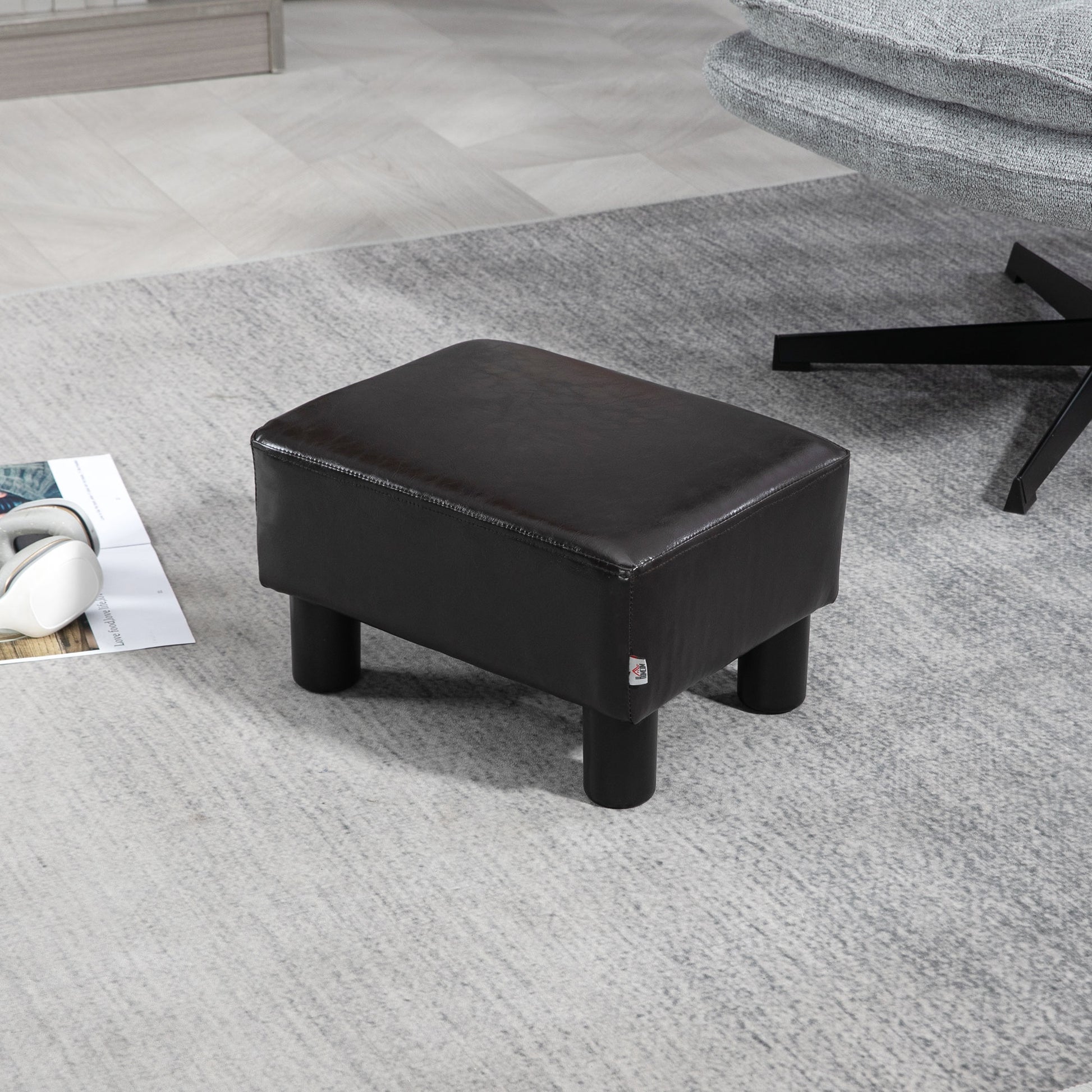 Footstool Small Footrest Upholstery with Plastic Legs