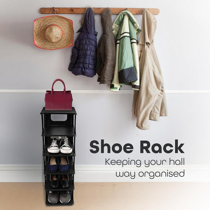 5 Tier Vertical Shoe Holder Stand Rack Available in Black and White Color
