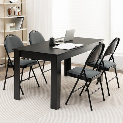 4 Pieces Folding Fabric Dining Chairs with Cushioned Seat and Back