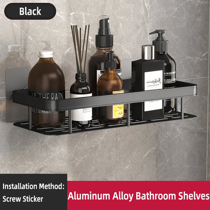 Wall Hanging Corner Rectangular Rack Bathroom Shelf Towel Rack Shelves Wall Shower Shampoo Rack No Drill Shelf Tripod