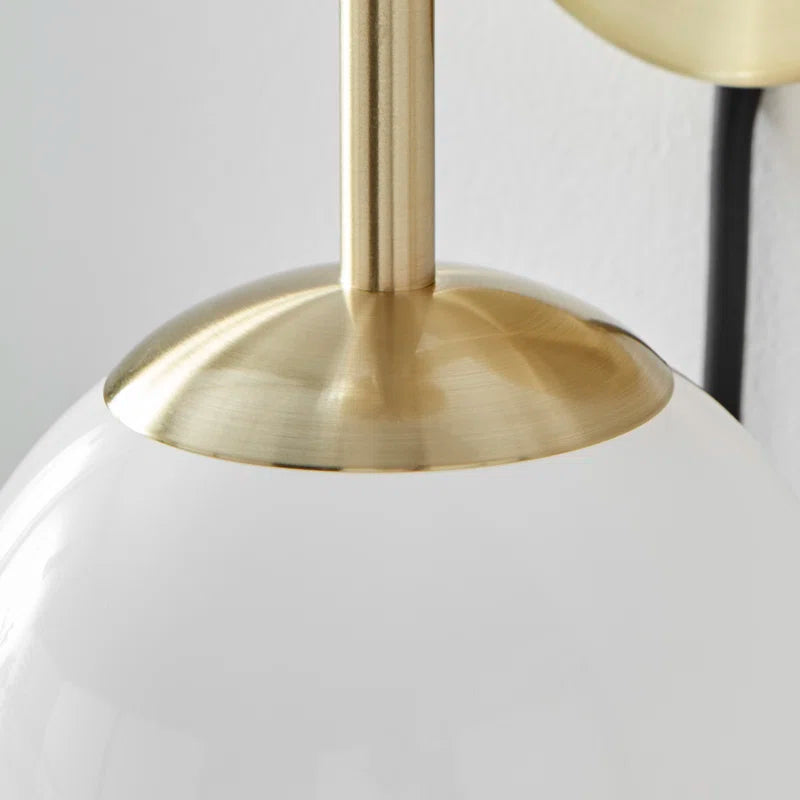 Anjelyna Brass and Frosted Glass Wall Light - Classy Two Light Sconce, Chic Modern Design