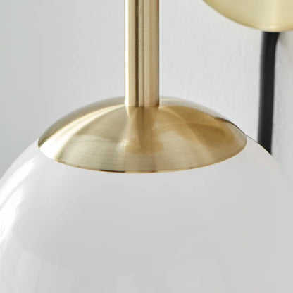 Anjelyna Brass and Frosted Glass Wall Light - Classy Two Light Sconce, Chic Modern Design