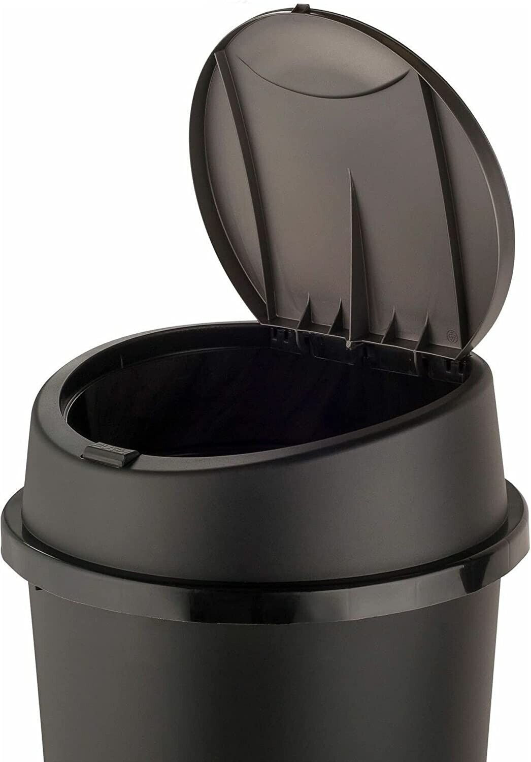 50L Touch Top Bin Black Plastic Kitchen Bin Recycling Bin Press Top Waste Trash