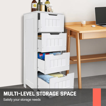 Xinng 4-Drawer Floor Standing Cabinet Bathroom Cabinet Bathroom Storage Unit Modern Freestanding Organizer