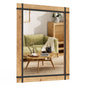 Decorative Wall Mirror with Fir Wood Frame and Farmhouse Finish