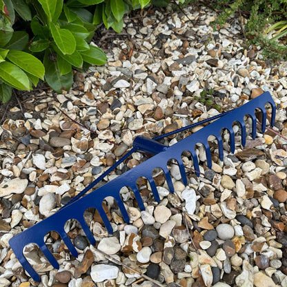 Garden Rake Steel Hardened Heavy-Duty for Hay Leaves Lawn Pebbles Removal Tool