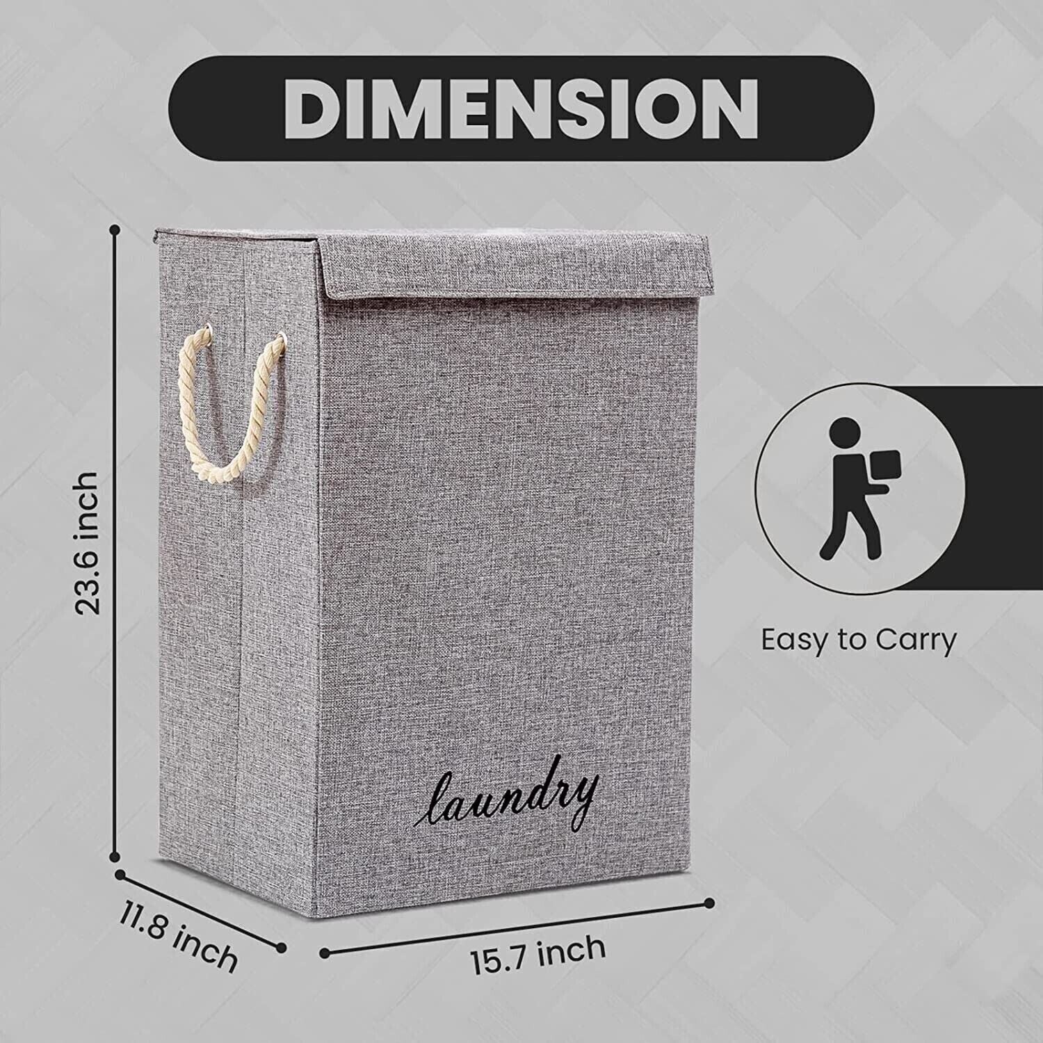 Laundry Basket Dirty Washing Clothes Storage Folding Bin Bag Hamper with Lid