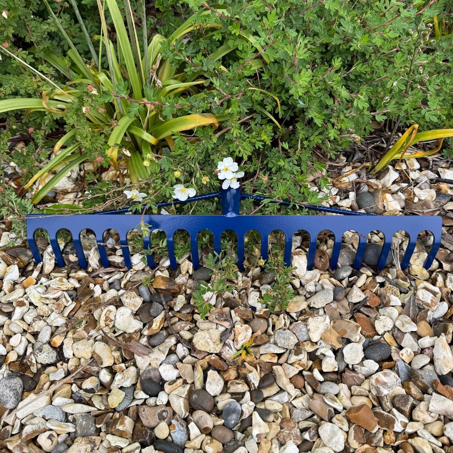 Garden Rake Steel Hardened Heavy-Duty for Hay Leaves Lawn Pebbles Removal Tool