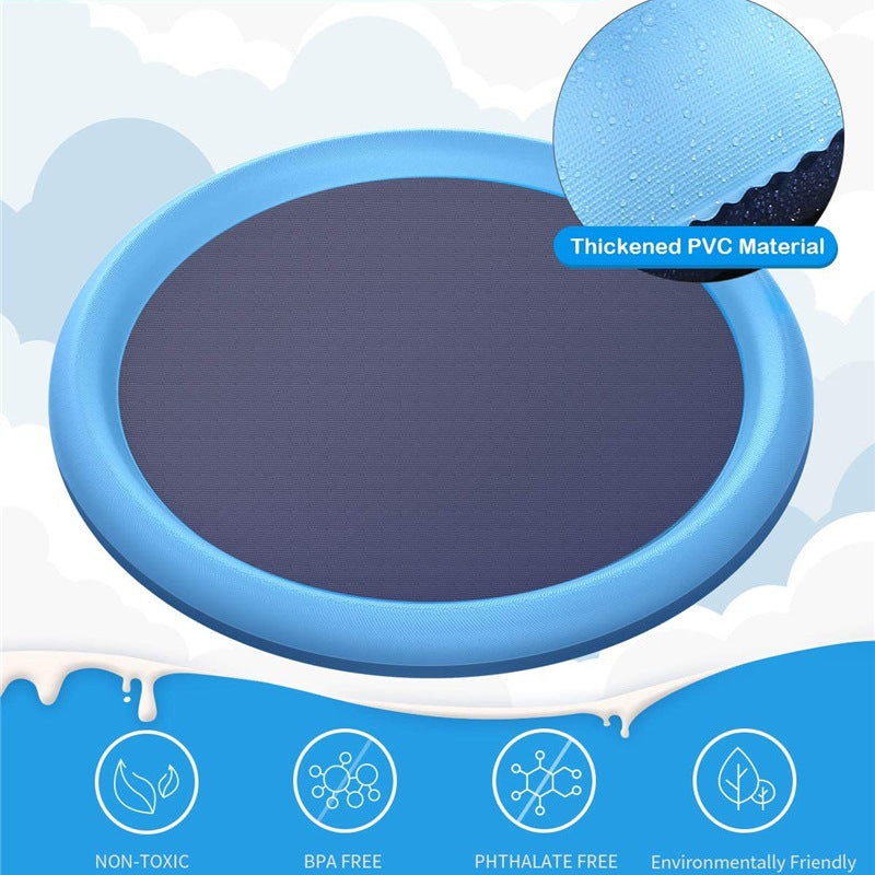 Non-Slip Splash Pad for Kids and Pet Dog Pool Summer Outdoor Water Toys Fun Backyard Fountain Play Mat