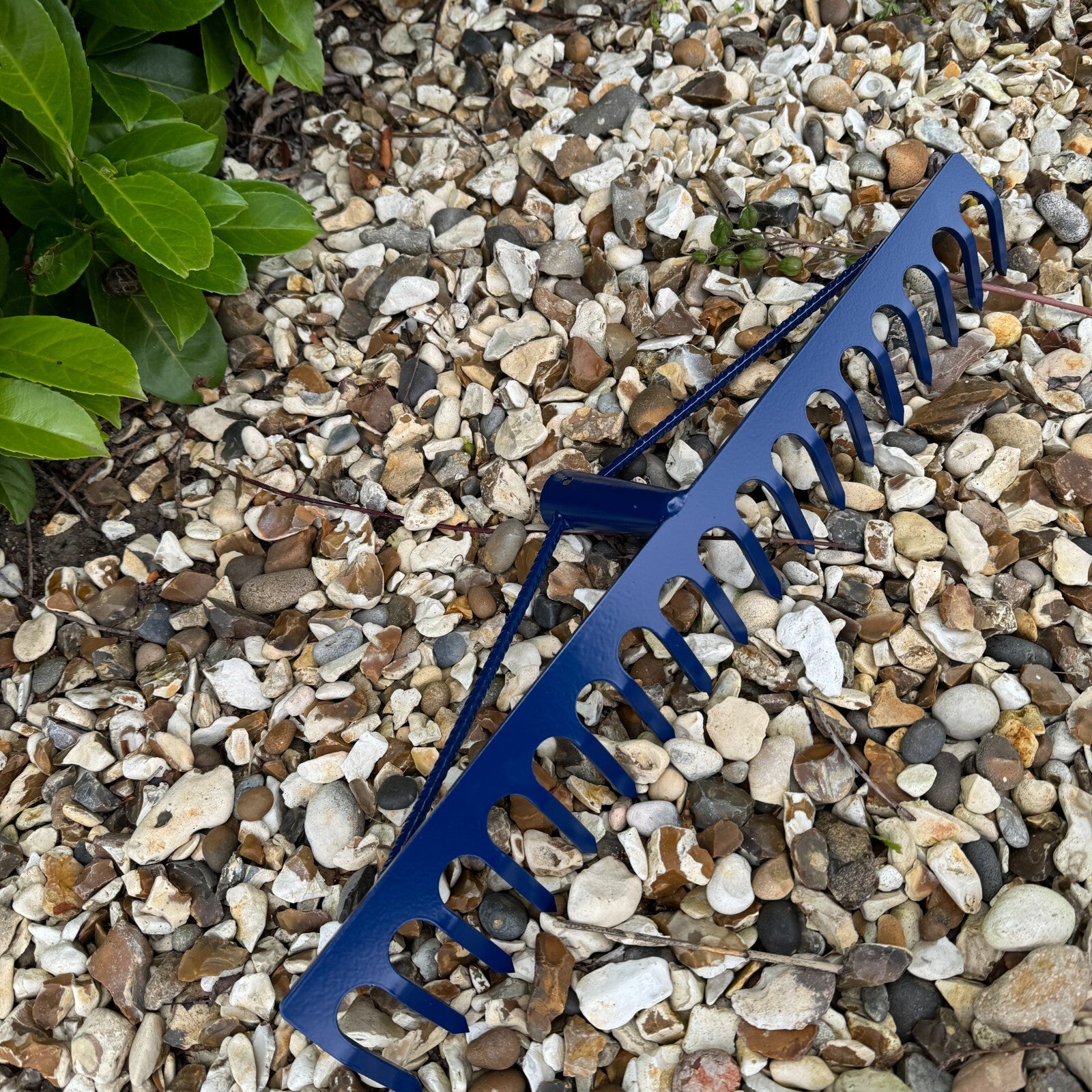 Garden Rake Steel Hardened Heavy-Duty for Hay Leaves Lawn Pebbles Removal Tool
