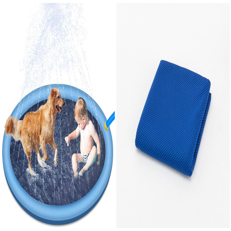 Non-Slip Splash Pad for Kids and Pet Dog Pool Summer Outdoor Water Toys Fun Backyard Fountain Play Mat