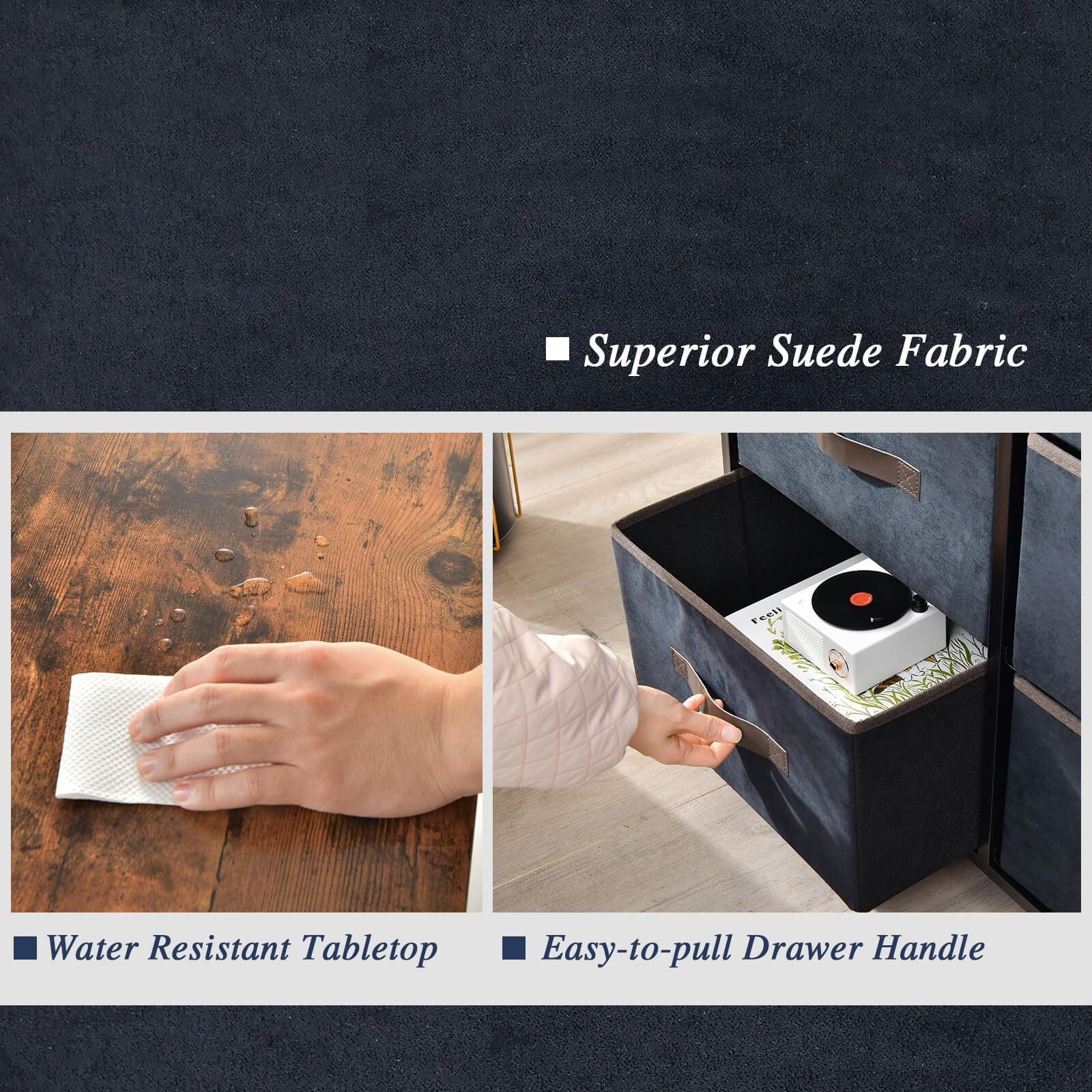 6-Drawer Dresser with Metal Frame and Anti-Toppling Devices