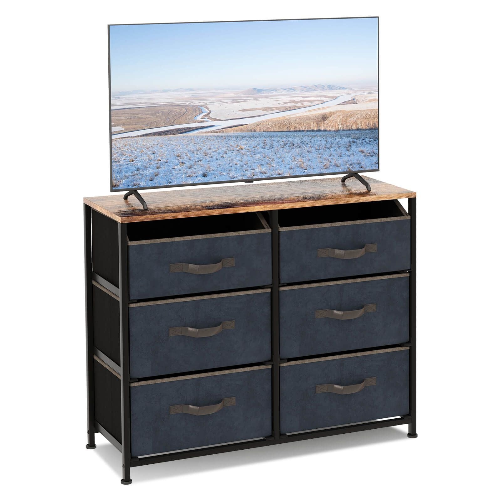 6-Drawer Dresser with Metal Frame and Anti-Toppling Devices