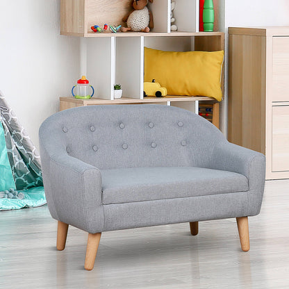 HOMCOM Kids Sofa Children Couch Toddler Armchair Seat Bedroom Nursery Grey