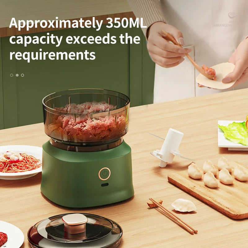 Mini Wireless Electric Garlic Press Dual Purpose Garlic Puree 350Ml Usb Charging Kitchen Food Shredder Meat Grinder Vegetable