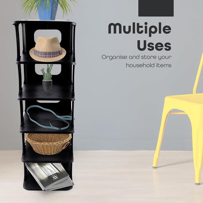 5 Tier Vertical Shoe Holder Stand Rack Available in Black and White Color