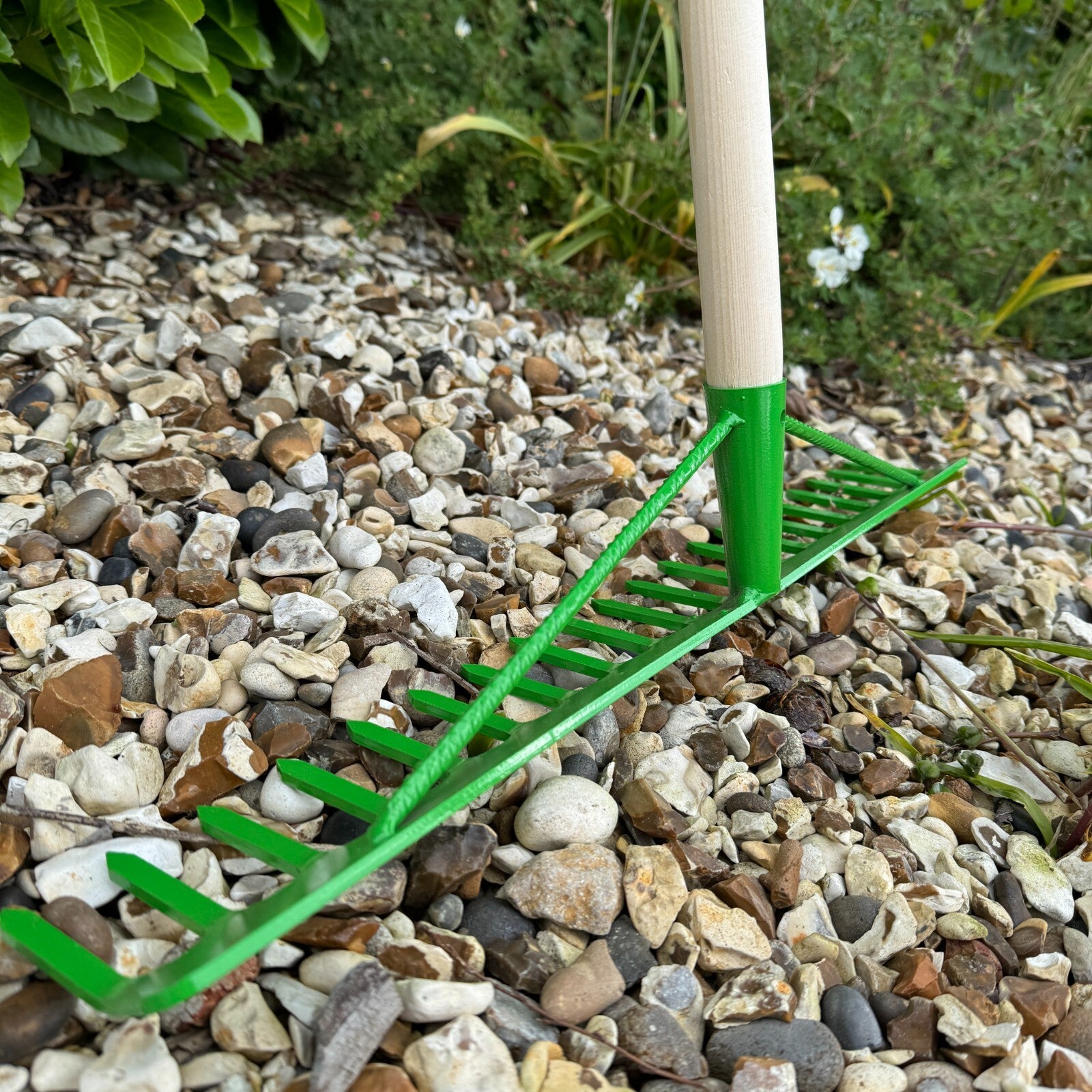 Garden Rake Steel Hardened Heavy-Duty for Hay Leaves Lawn Pebbles Removal Tool