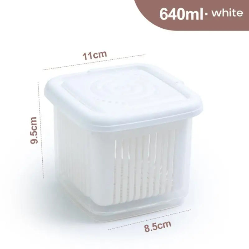 1Pc Kitchen Gadget Plastic Storage Box Fresh-Keeping Box Refrigerator Fruit Vegetable Drain Crisper Kitchen Storage Containers