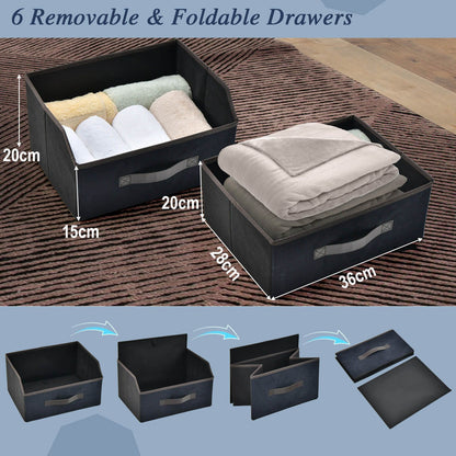 6-Drawer Dresser with Metal Frame and Anti-Toppling Devices