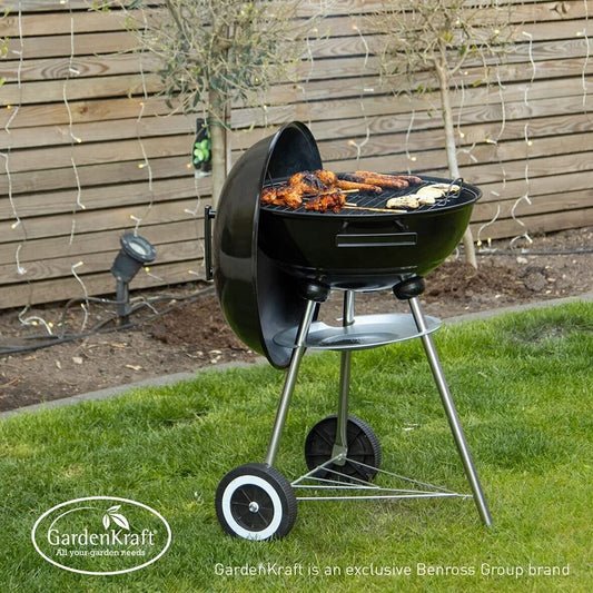 17’ Charcoal Kettle BBQ Grill with Lid & Wheels / Outdoor, Picnic, Camping, Cook