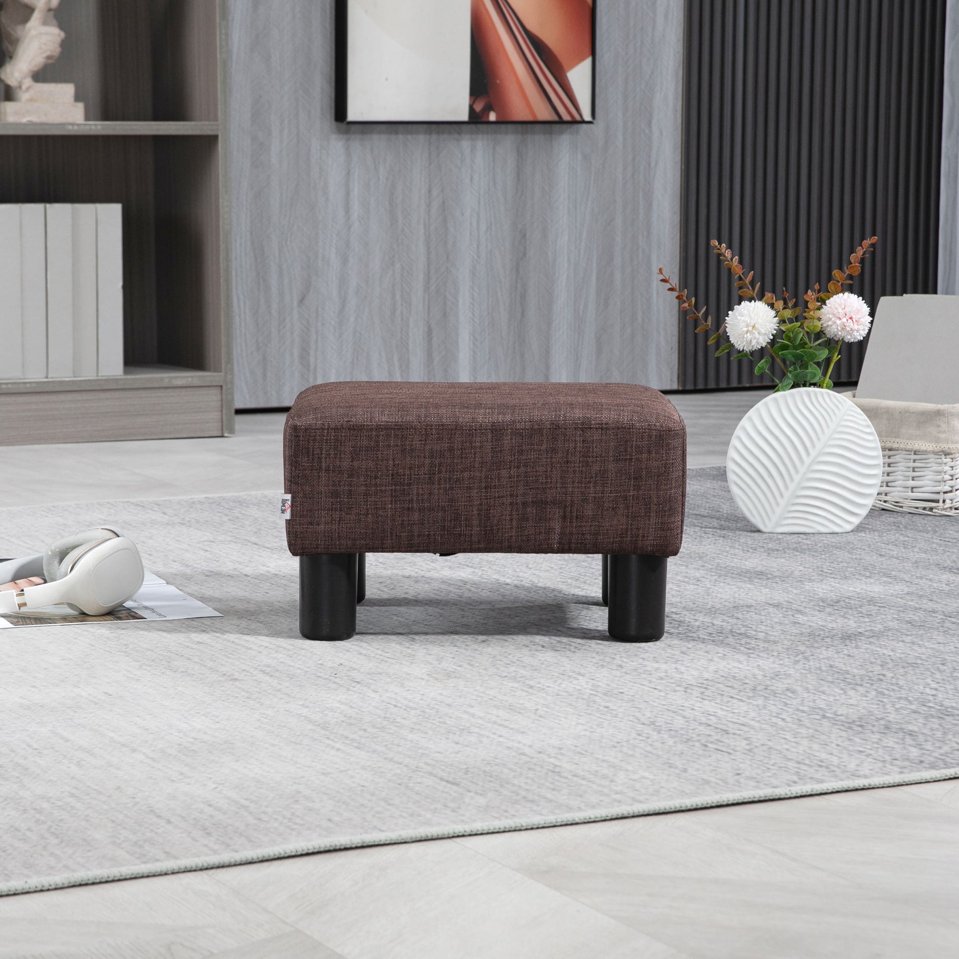 Footstool Small Footrest Upholstery with Plastic Legs