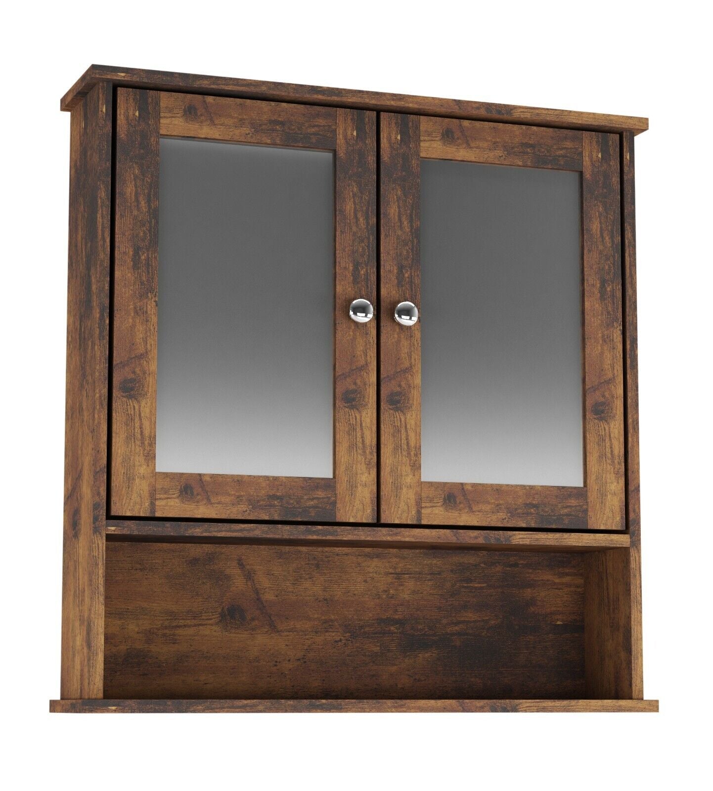 3Pc Bathroom Wood Unit under Sink Cabinet Mirror Cupboard Toilet Paper Dispenser