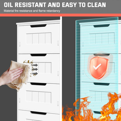 Xinng 4-Drawer Floor Standing Cabinet Bathroom Cabinet Bathroom Storage Unit Modern Freestanding Organizer