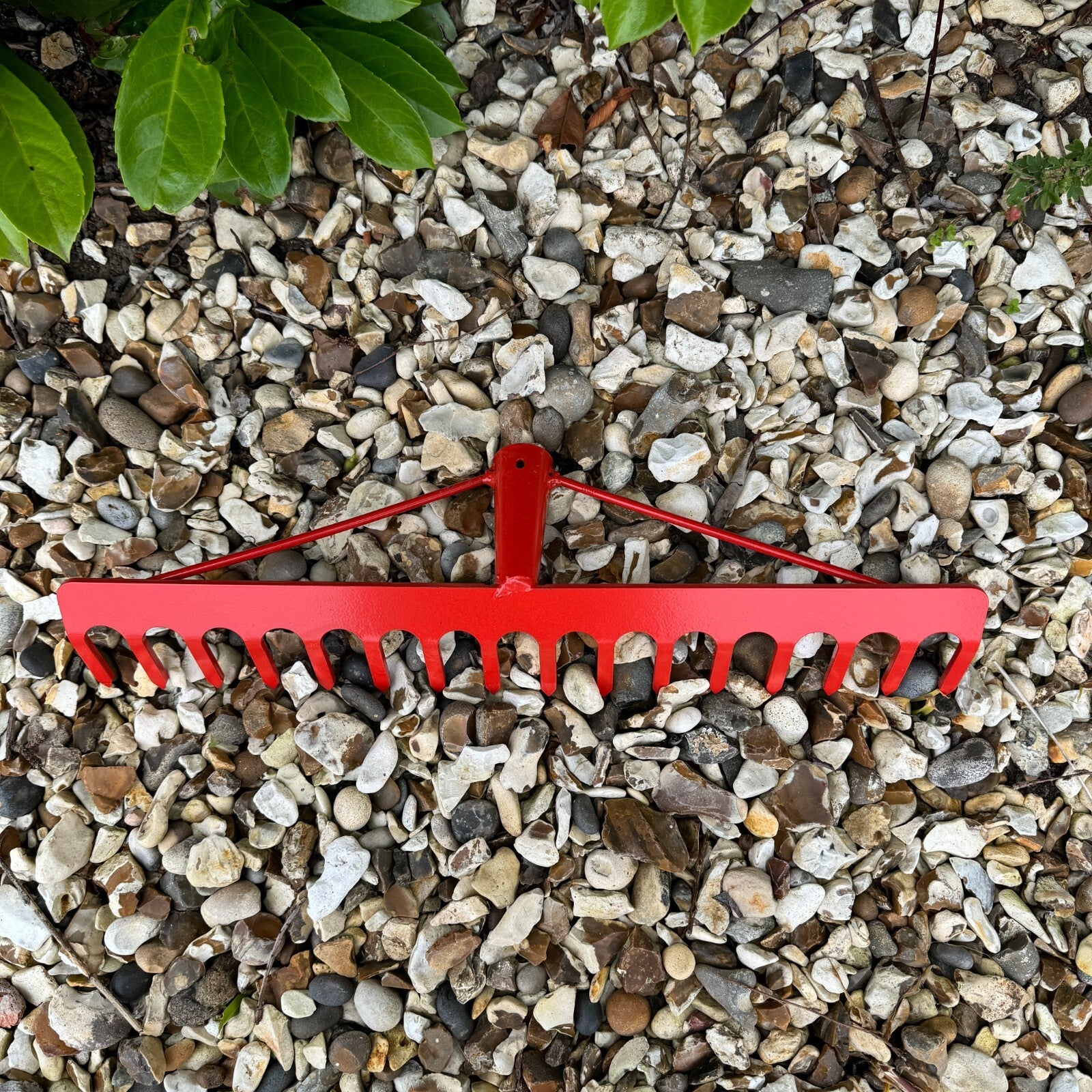 Garden Rake Steel Hardened Heavy-Duty for Hay Leaves Lawn Pebbles Removal Tool