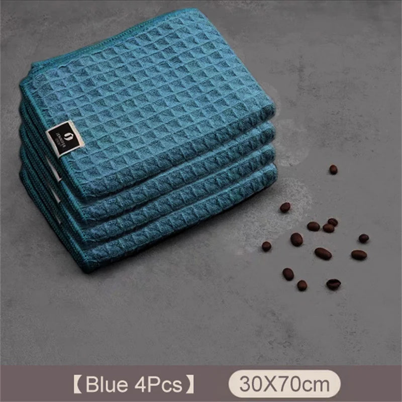 1/4Pc Coffee Bar Barista Cleaning Towel Super Absorbent Microfiber Cleaning Cloth Towels for Kitchen Home Coffee Machine Cleaner