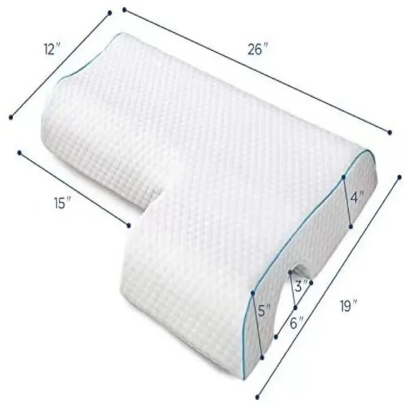 2024 Couples Arched Pillow with Arm Rest Memory Foam anti Hand Pressure Neck Pain Relief Sleeping Cuddle Cervical Latex Cushion
