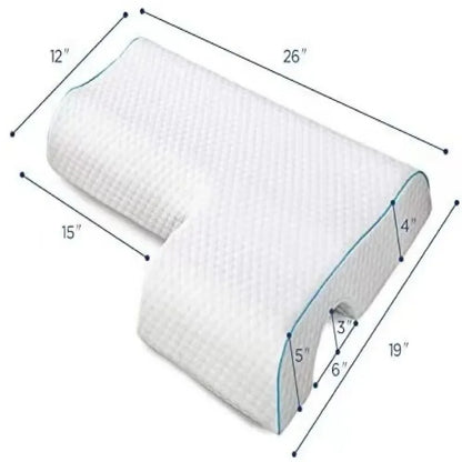 2024 Couples Arched Pillow with Arm Rest Memory Foam anti Hand Pressure Neck Pain Relief Sleeping Cuddle Cervical Latex Cushion