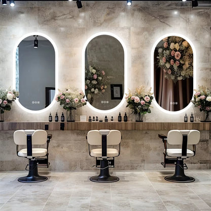 Waterproof Illuminate Bathroom Light Vanity Mirror Frameless Touch Screen Backlit Demist Wash Basin Mirror