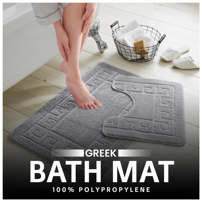 2 Piece Set Rectangle/U-Shaped Bath Mat