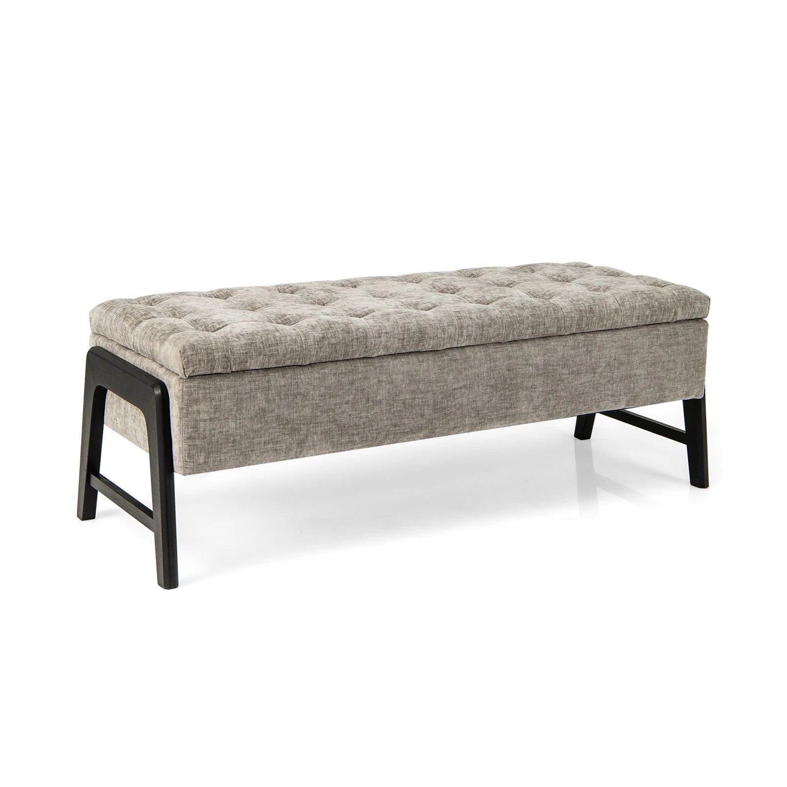 Modern Chenille Storage Bench Upholstered Tufted Ottoman Bench
