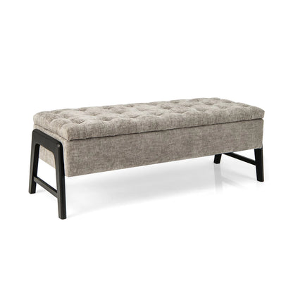Modern Chenille Storage Bench Upholstered Tufted Ottoman Bench