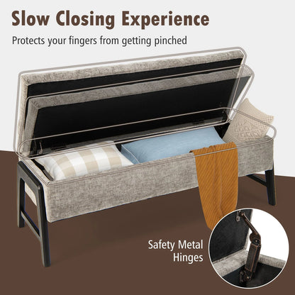 Modern Chenille Storage Bench Upholstered Tufted Ottoman Bench
