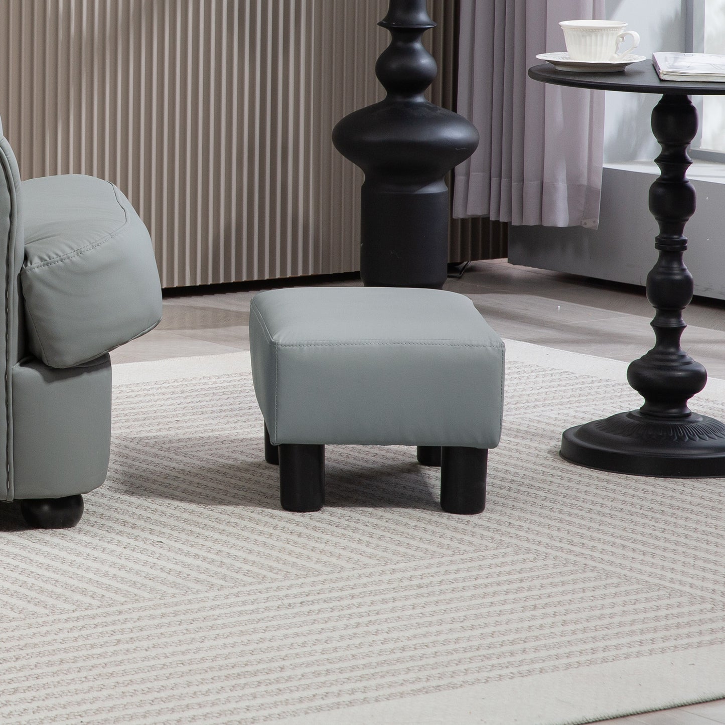 Footstool Small Footrest Upholstery with Plastic Legs