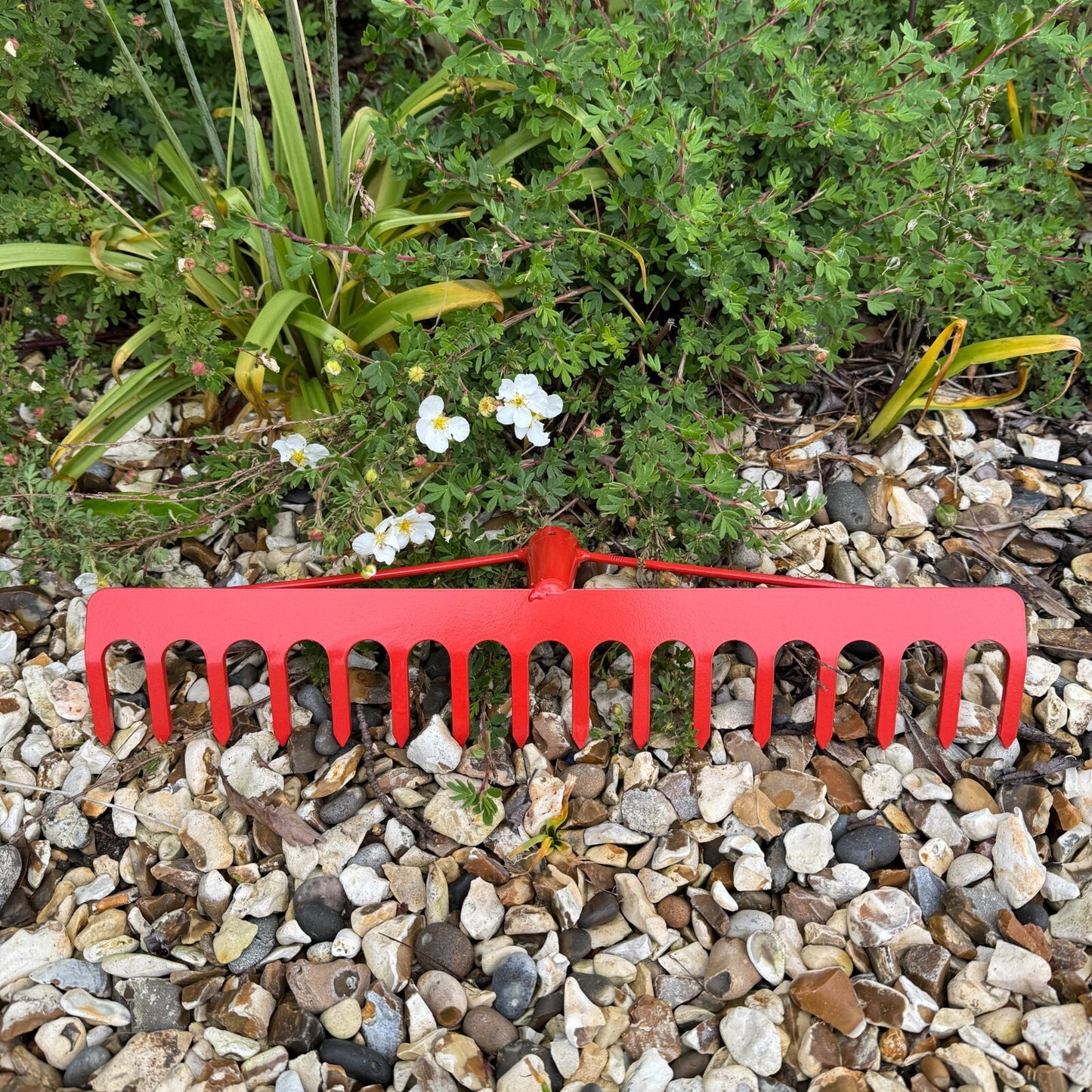Garden Rake Steel Hardened Heavy-Duty for Hay Leaves Lawn Pebbles Removal Tool