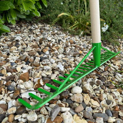 Garden Rake Steel Hardened Heavy-Duty for Hay Leaves Lawn Pebbles Removal Tool