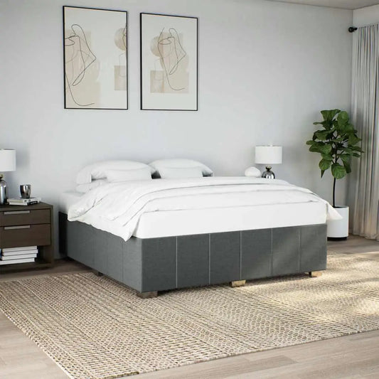 Dark Grey Super King Fabric Bed Frame - No Mattress Included