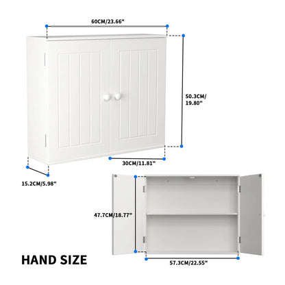 BRIEFNESS Living Room Cabinet Entry Cabinet Wall Cabinet Storage Cabinet Storage Cabinet with Double Doors and Adjustable Shelve