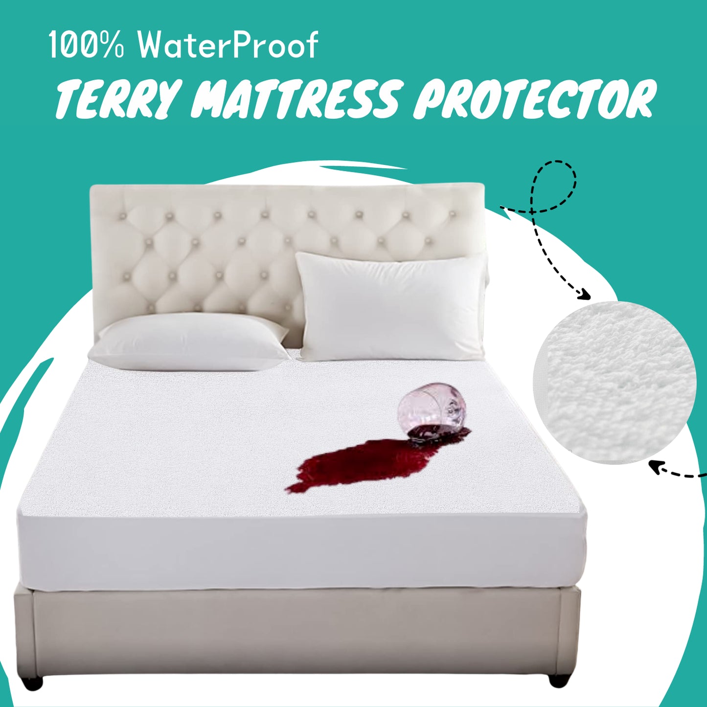 New Waterproof Terry Towel Mattress Protector Fitted Bed Cover Double Non-Noisy