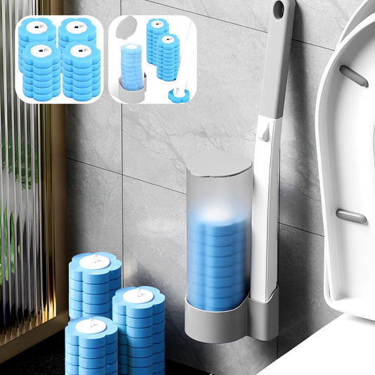 24/36Pcs Disposable Toilet Brush Long Handle Wall-Mounted Wc Cleaning Tool Kit with Replaceable Brush Head Bathroom Accessories
