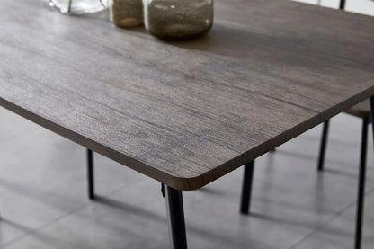 Dining Table and Chairs Set Metal Wood Effect Table Dining Set 4 Chairs Blake