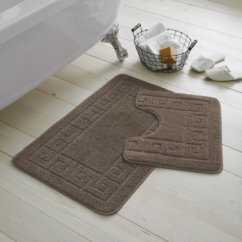 2 Piece Set Rectangle/U-Shaped Bath Mat