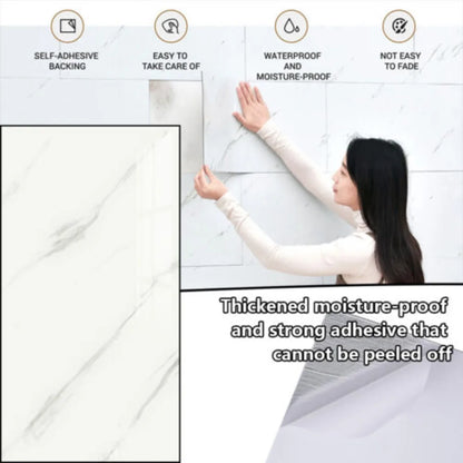 10 Pack Self-Adhesive Marble Tiles Sticker Stick on Wall or Kitchen Bathroom+