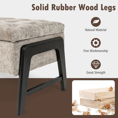 Modern Chenille Storage Bench Upholstered Tufted Ottoman Bench