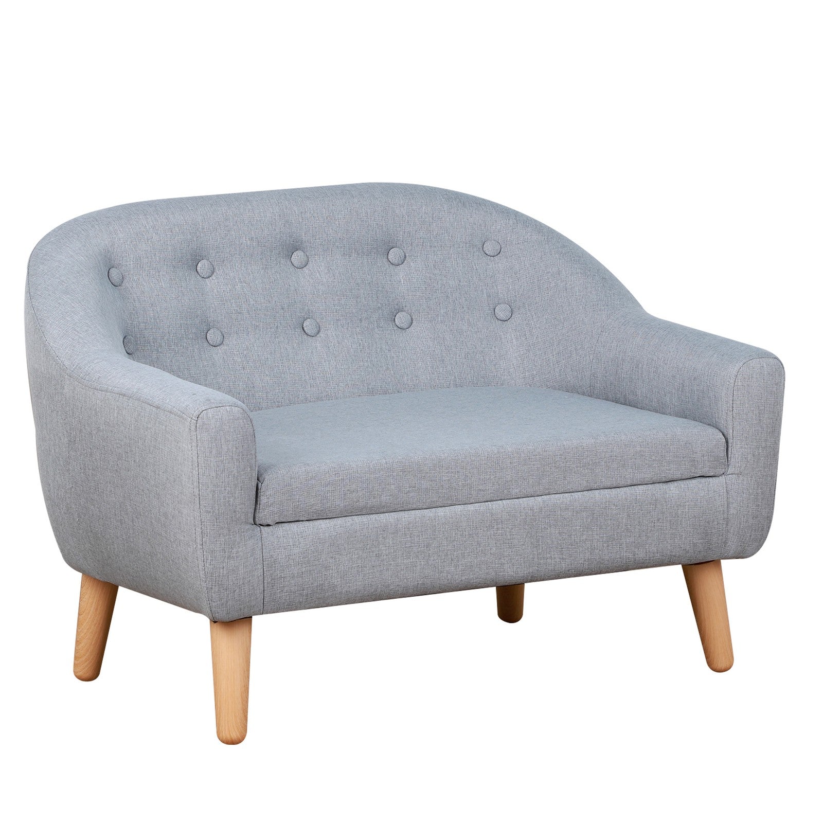 HOMCOM Kids Sofa Children Couch Toddler Armchair Seat Bedroom Nursery Grey